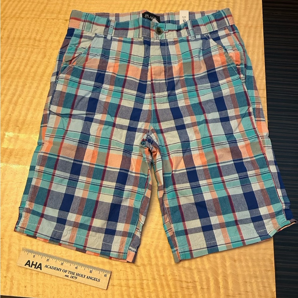 The Children's Place Plaid Shorts - Blue, Orange, Green